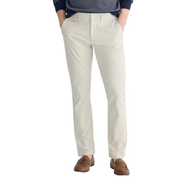 J.Crew Mens 770 Straight-Fit Tech Pant Size W31 L32 Cotton Blend Beige NWT - Picture 1 of 10